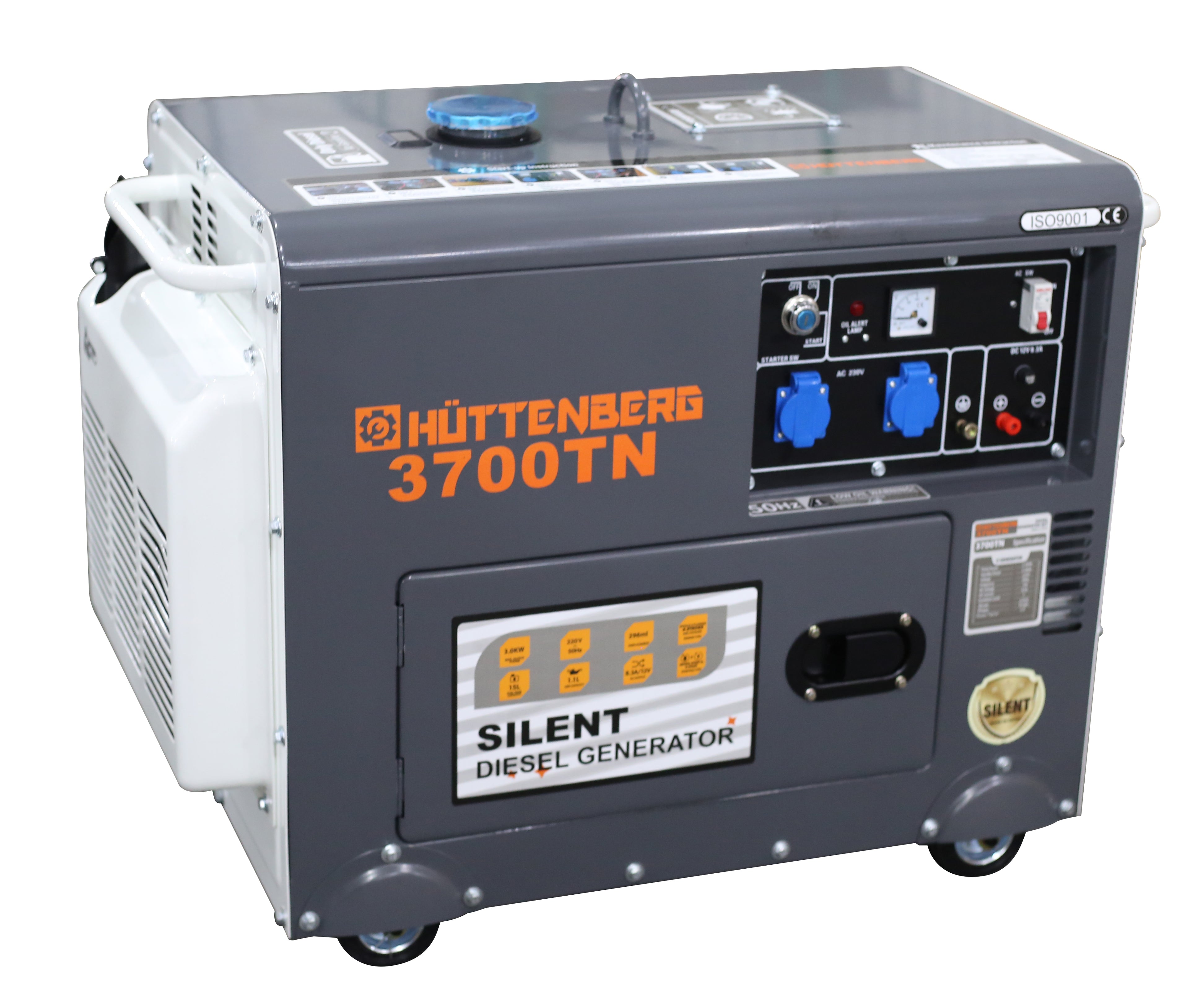 Groupe électrogène diesel silencieux 3700TN – 3 kW – 220V – Monophasé – AVR – Démarrage électrique