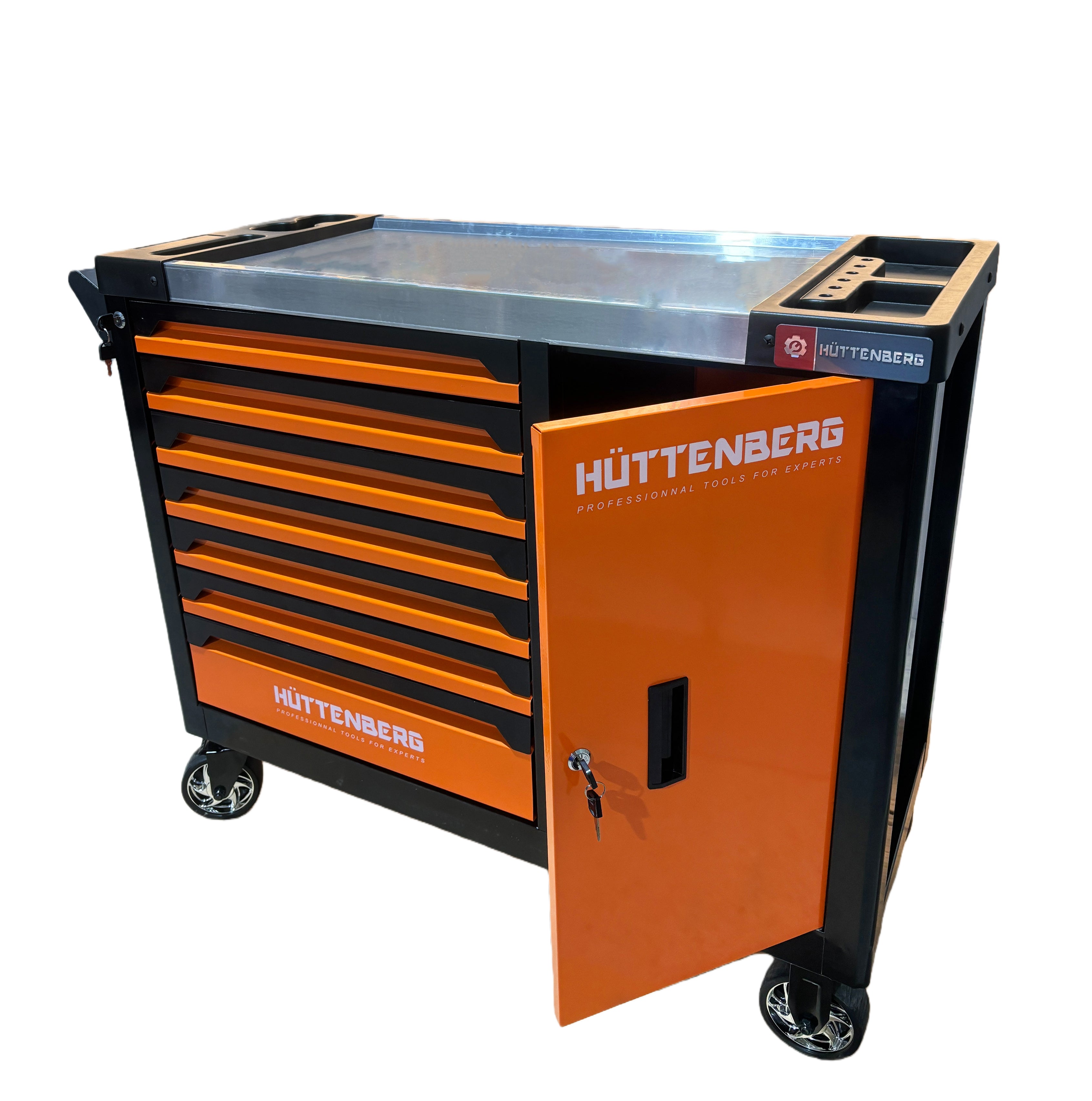 Huttenberg JUMBO – Servante d’atelier professionnelle XXL 7 tiroirs avec outillage complet – Acier 0,8 mm