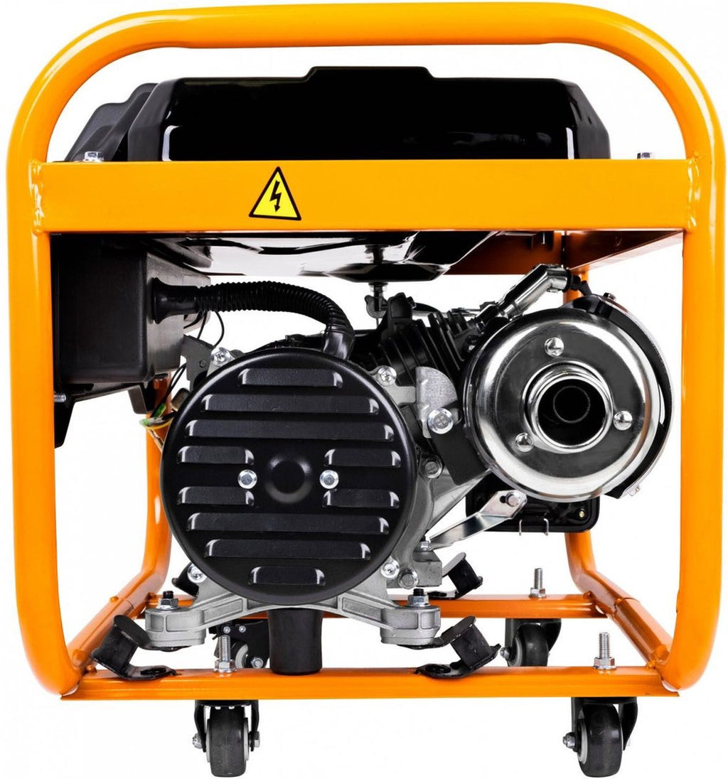 Groupe électrogène silencieux Huttenberg H8500W 3,3 kW – Essence – Mobile – Alimentation de secours - Orange