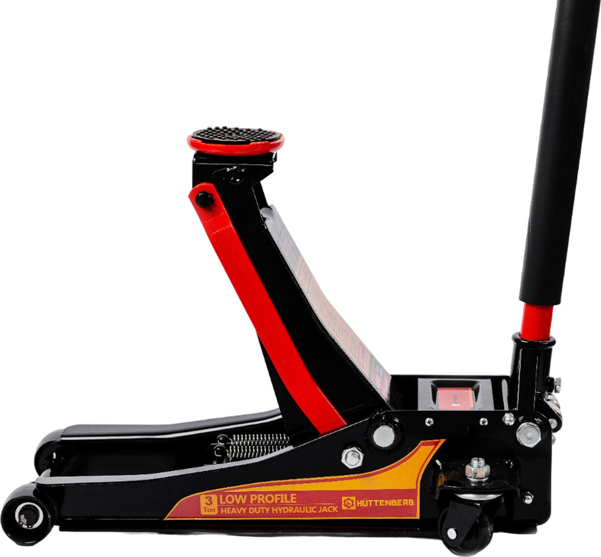 Hydraulic Garage Jack 3TON EXTRA LOWHuttenberg Cric Hydraulique Extra Bas 3 Tonnes – Lightning™ Hydraulics – Acier Haute Résistance – 75 à 505 mm – Atelier & Garage