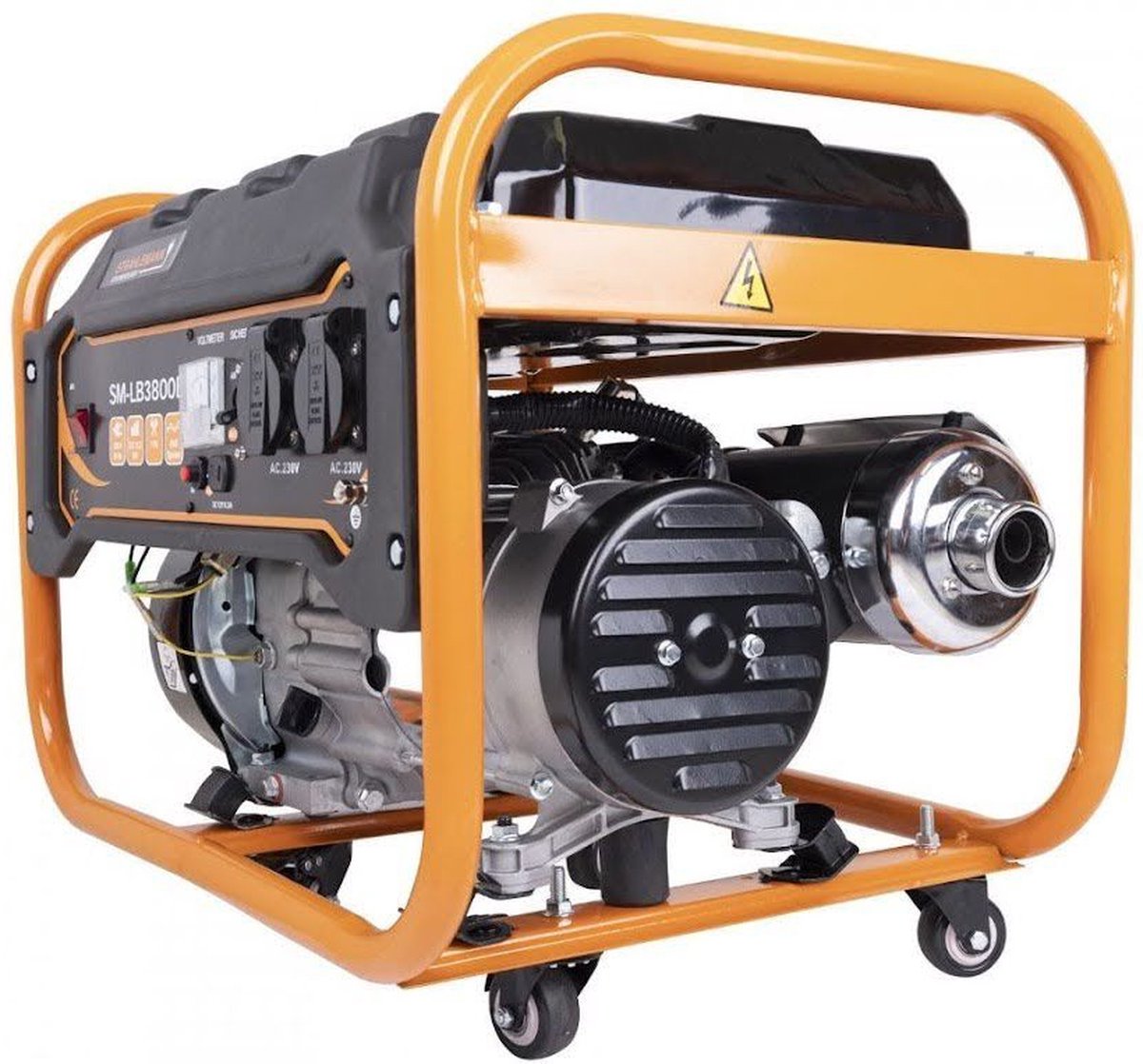 Groupe électrogène silencieux Huttenberg H8500W 3,3 kW – Essence – Mobile – Alimentation de secours - Orange