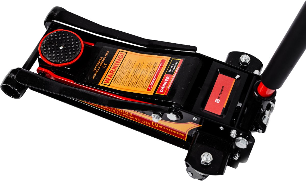 Hydraulic Garage Jack 3TON EXTRA LOWHuttenberg Cric Hydraulique Extra Bas 3 Tonnes – Lightning™ Hydraulics – Acier Haute Résistance – 75 à 505 mm – Atelier & Garage