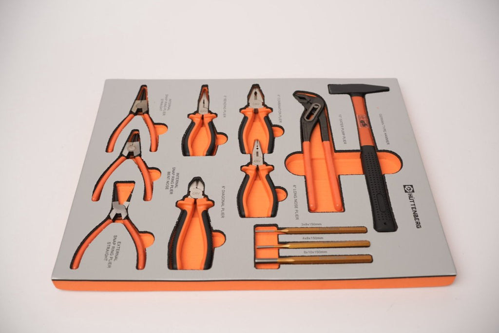 Huttenberg Servante d’Atelier 6 tiroirs rempli sur 7 avec Plan de Travail en acier – Chariot à Outils Professionnel Mobile – Atelier & Garage