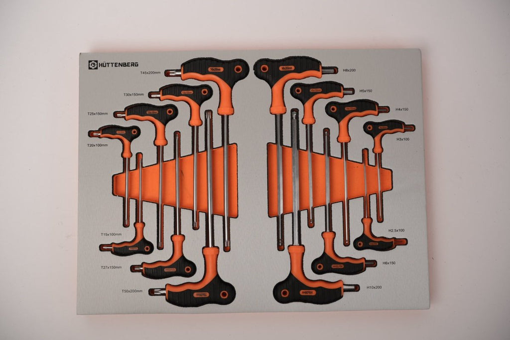 Huttenberg Servante d’Atelier 6 tiroirs rempli sur 7 avec Plan de Travail en acier – Chariot à Outils Professionnel Mobile – Atelier & Garage