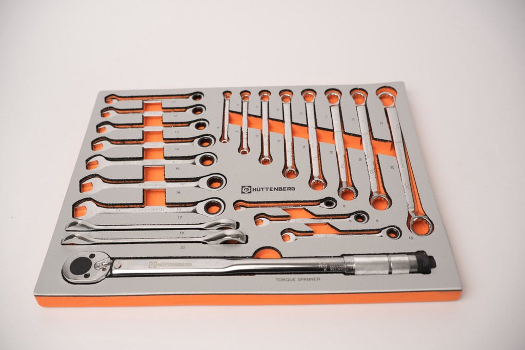 Huttenberg Servante d’Atelier 6 tiroirs rempli sur 7 avec Plan de Travail en acier – Chariot à Outils Professionnel Mobile – Atelier & Garage