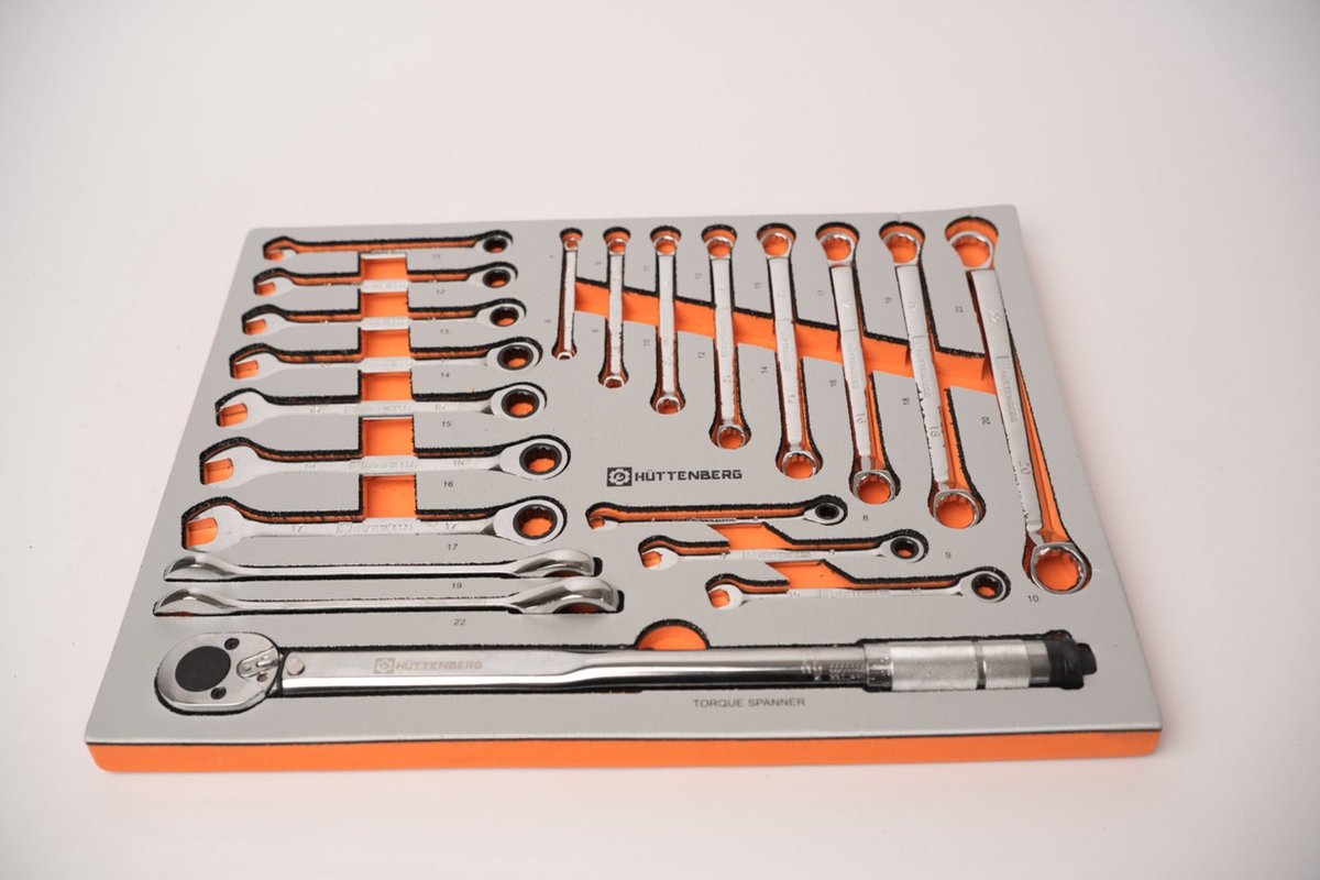 Huttenberg Servante d’Atelier 6 tiroirs rempli sur 7 avec Plan de Travail en acier – Chariot à Outils Professionnel Mobile – Atelier & Garage