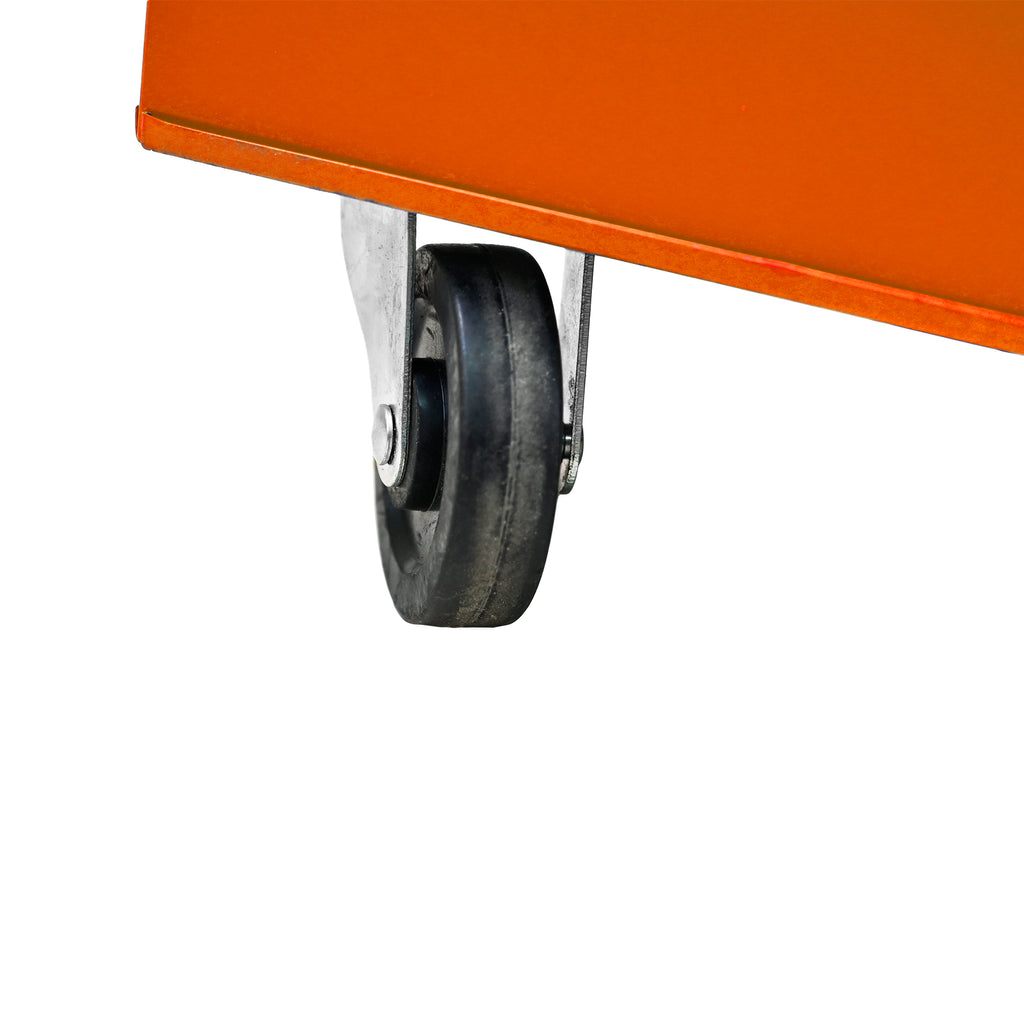 Chariot à outils ARTMAN CD-1201 – 2 tiroirs – Compact et robuste – Acier thermolaqué – Orange