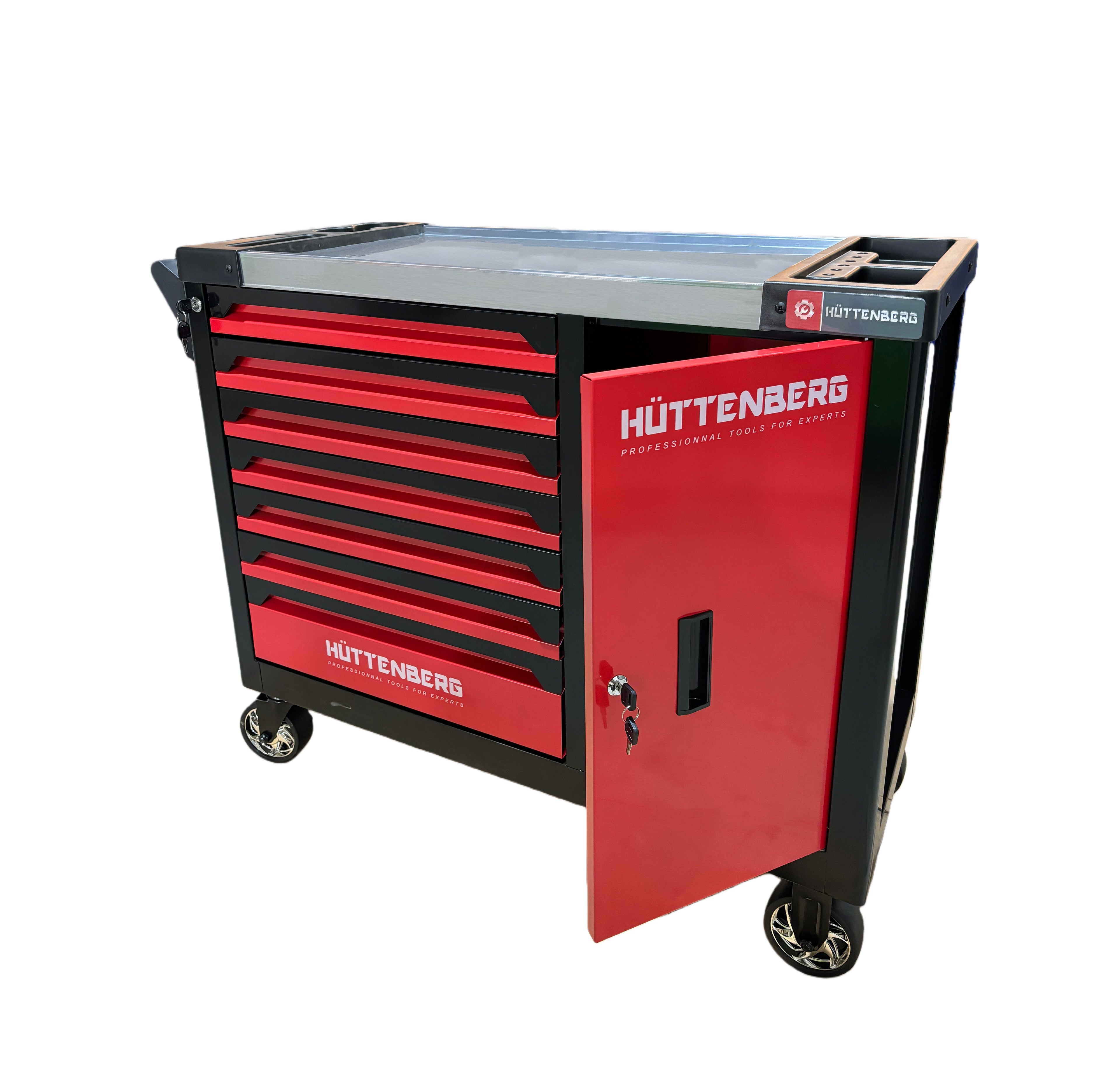 Huttenberg JUMBO – Servante d’atelier professionnelle XXL 7 tiroirs avec outillage complet – Acier 0,8 mm