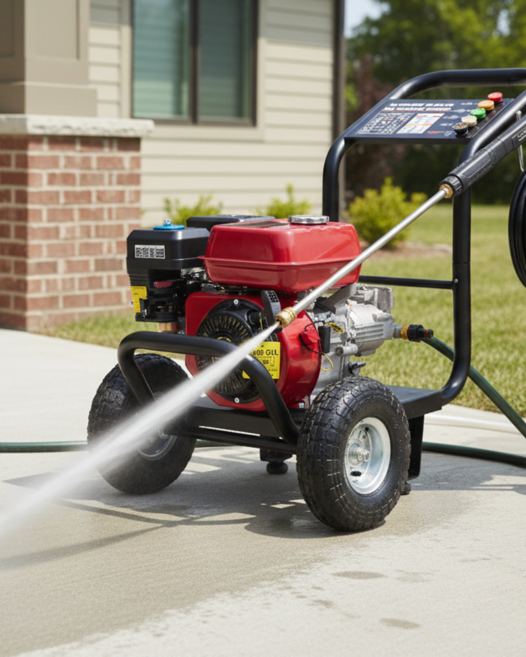 Huttenberg Washers Nettoyeur Haute Pression Rouge – Pression Réglable – Pistolet Haute Pression – Roues Pneumatiques – Usage Extérieur & Professionnel