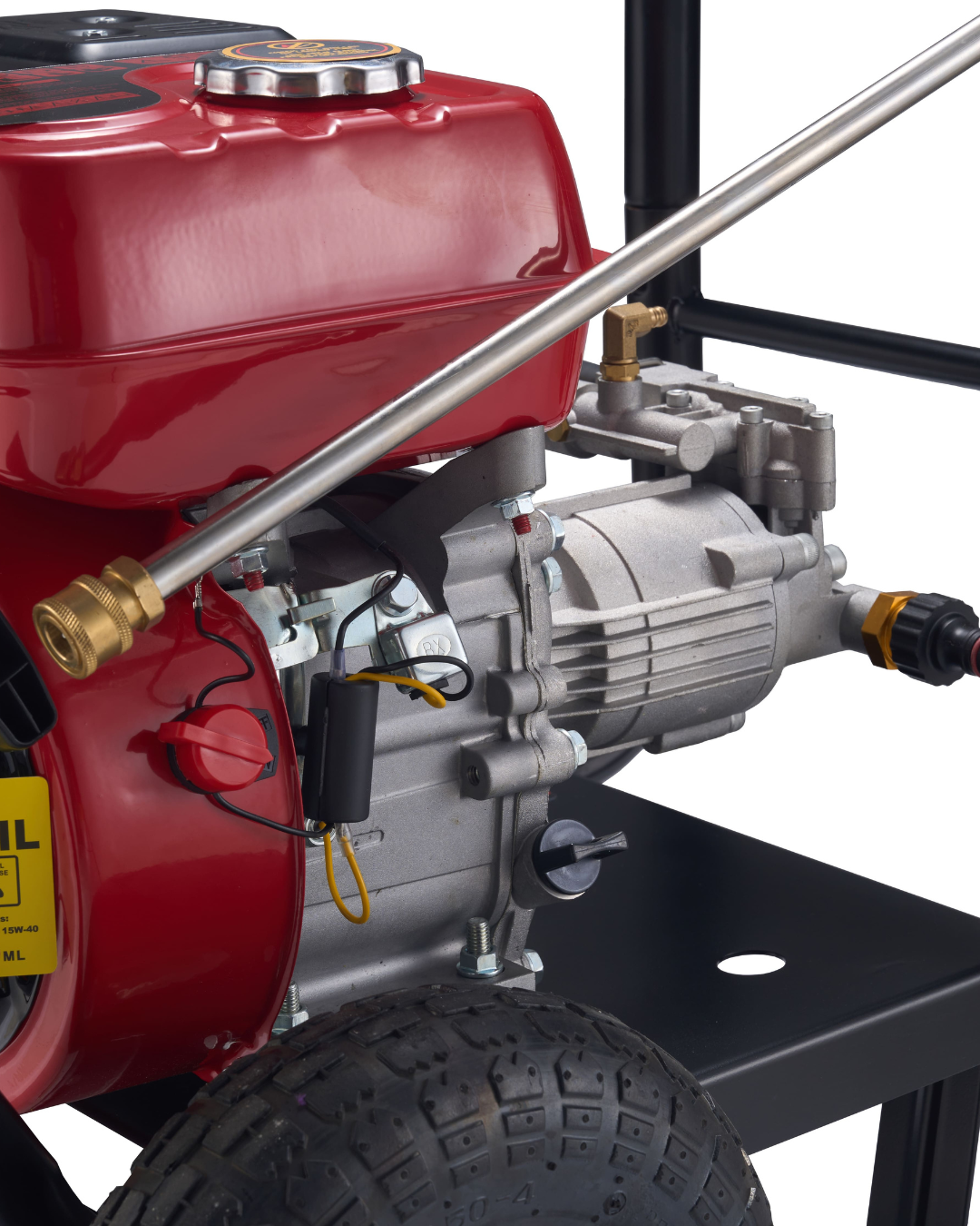 Huttenberg Washers Nettoyeur Haute Pression Rouge – Pression Réglable – Pistolet Haute Pression – Roues Pneumatiques – Usage Extérieur & Professionnel