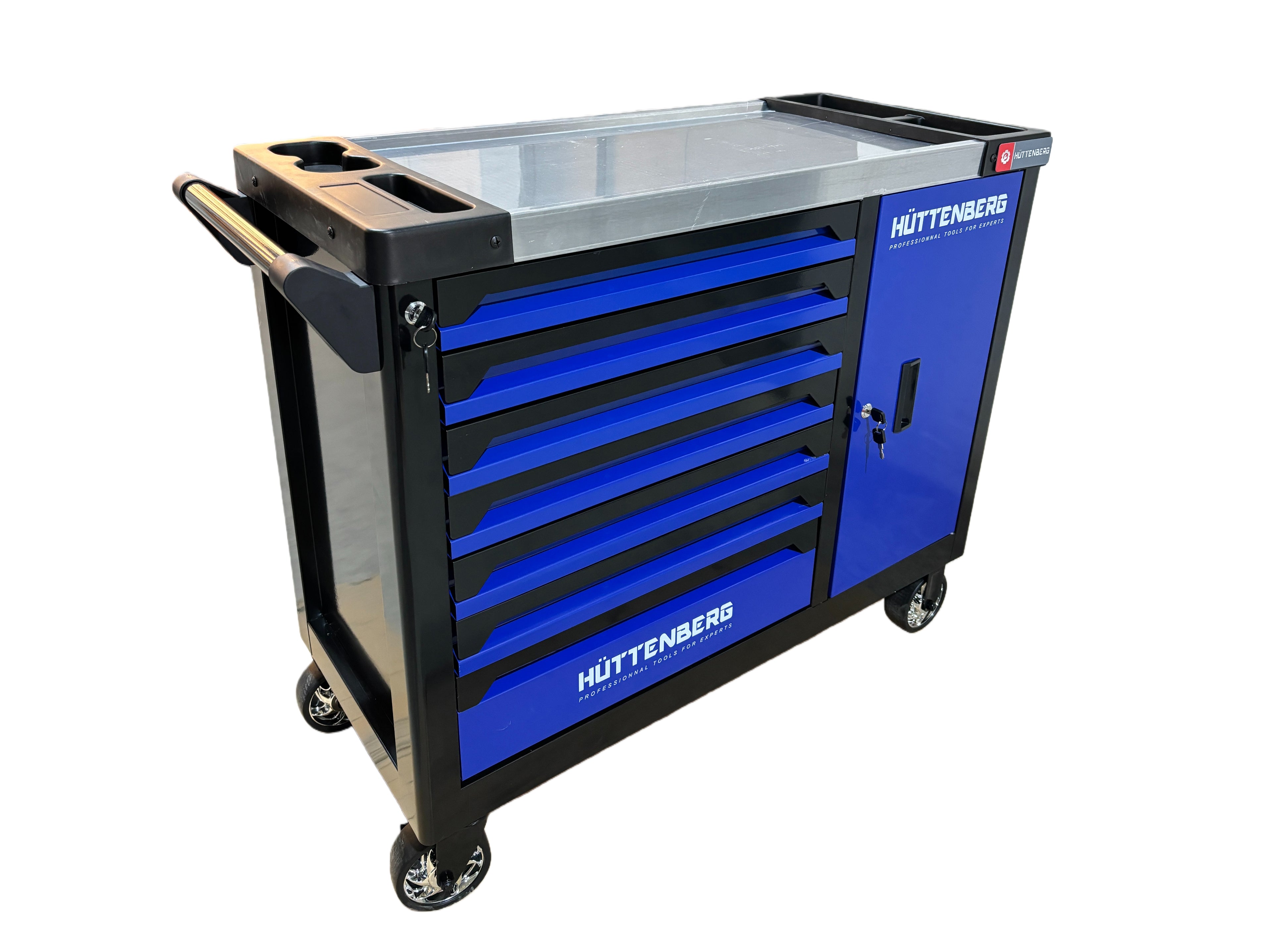 Huttenberg JUMBO – Servante d’atelier professionnelle XXL 7 tiroirs avec outillage complet – Acier 0,8 mm