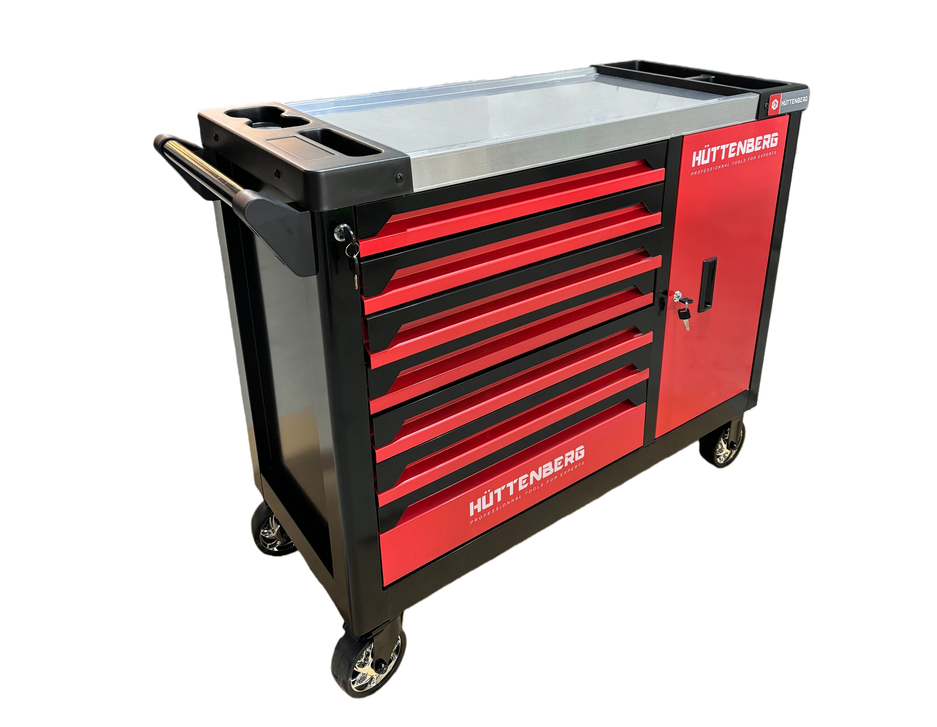 Huttenberg JUMBO – Servante d’atelier professionnelle XXL 7 tiroirs avec outillage complet – Acier 0,8 mm