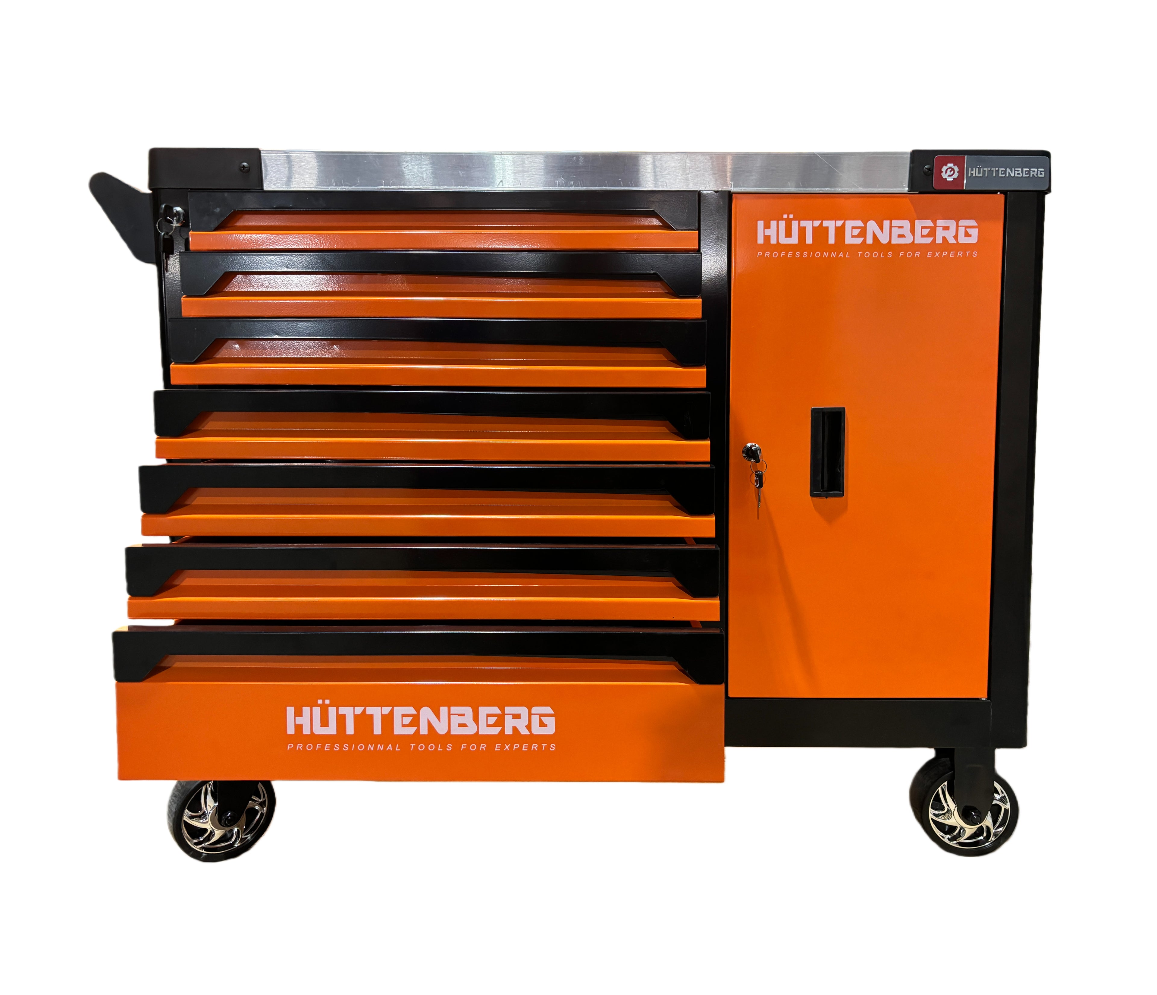 Huttenberg JUMBO – Servante d’atelier professionnelle XXL 7 tiroirs avec outillage complet – Acier 0,8 mm