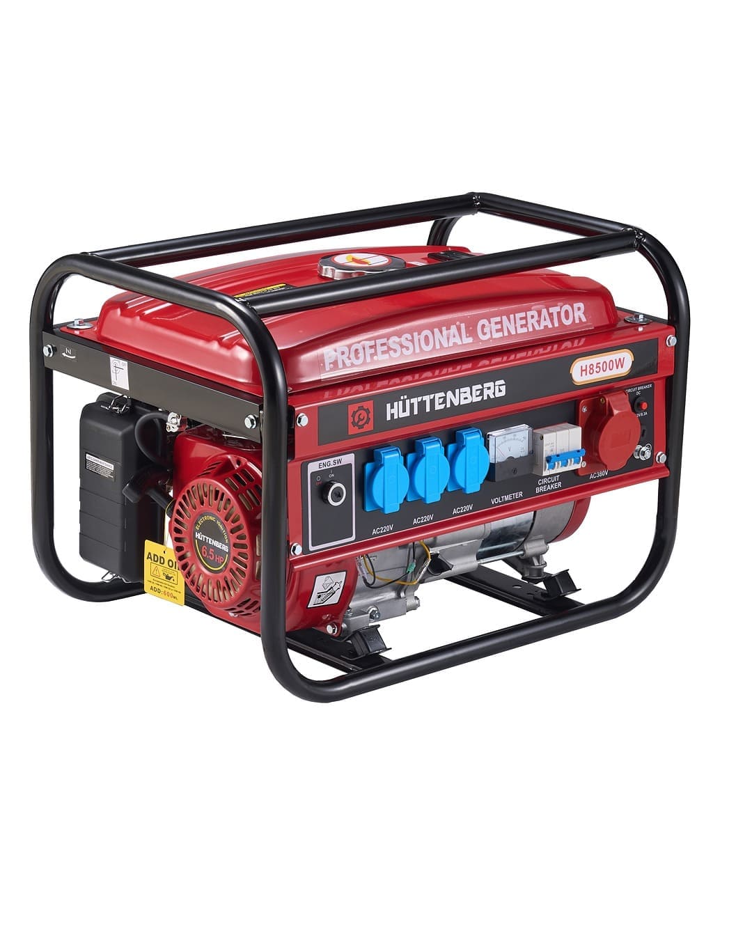 Groupe électrogène à essence Huttenberg H8500W Hand Start – Générateur 2500 W – Alimentation de secours maison, chantier & plein air