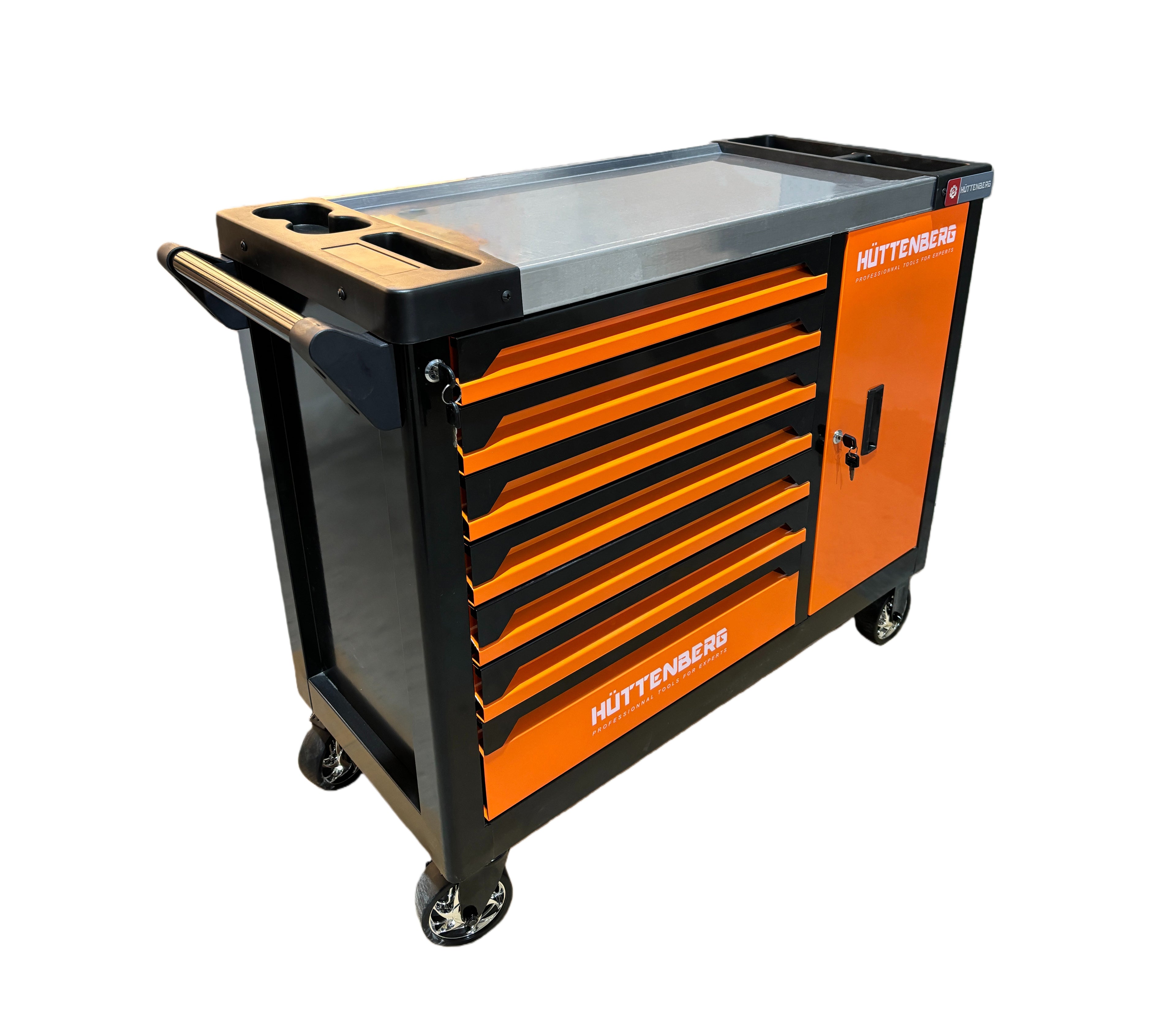 Huttenberg JUMBO – Servante d’atelier professionnelle XXL 7 tiroirs avec outillage complet – Acier 0,8 mm