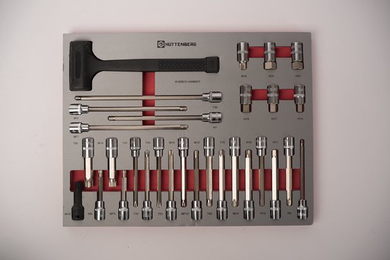 Hüttenberg TitanVault Pro-12 – Chariot d’Atelier Professionnel 12 Tiroirs avec 9 Modules d’Outils Complets – 485 Pièces