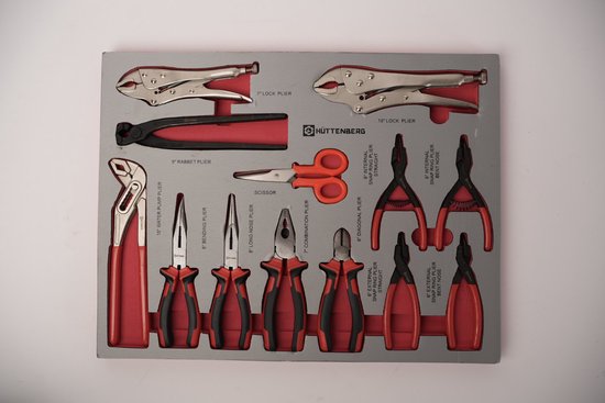 Hüttenberg TitanVault Pro-12 – Chariot d’Atelier Professionnel 12 Tiroirs avec 9 Modules d’Outils Complets – 485 Pièces