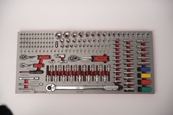 Hüttenberg TitanVault Pro-12 – Chariot d’Atelier Professionnel 12 Tiroirs avec 9 Modules d’Outils Complets – 485 Pièces