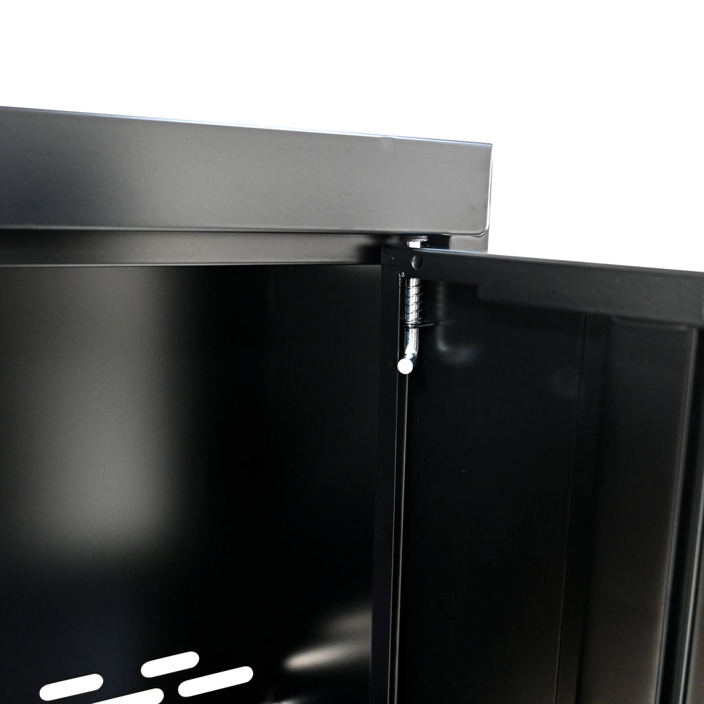 Set de meubles de garage Artman 5 pièces – Noir & rouge – Armoires murales et sur pied avec plan de travail et serrures - CD-3000LWB