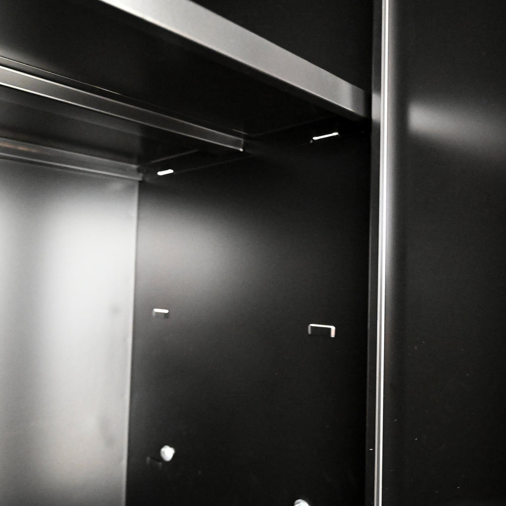 Set de meubles de garage Artman 5 pièces – Noir & rouge – Armoires murales et sur pied avec plan de travail et serrures - CD-3000LWB