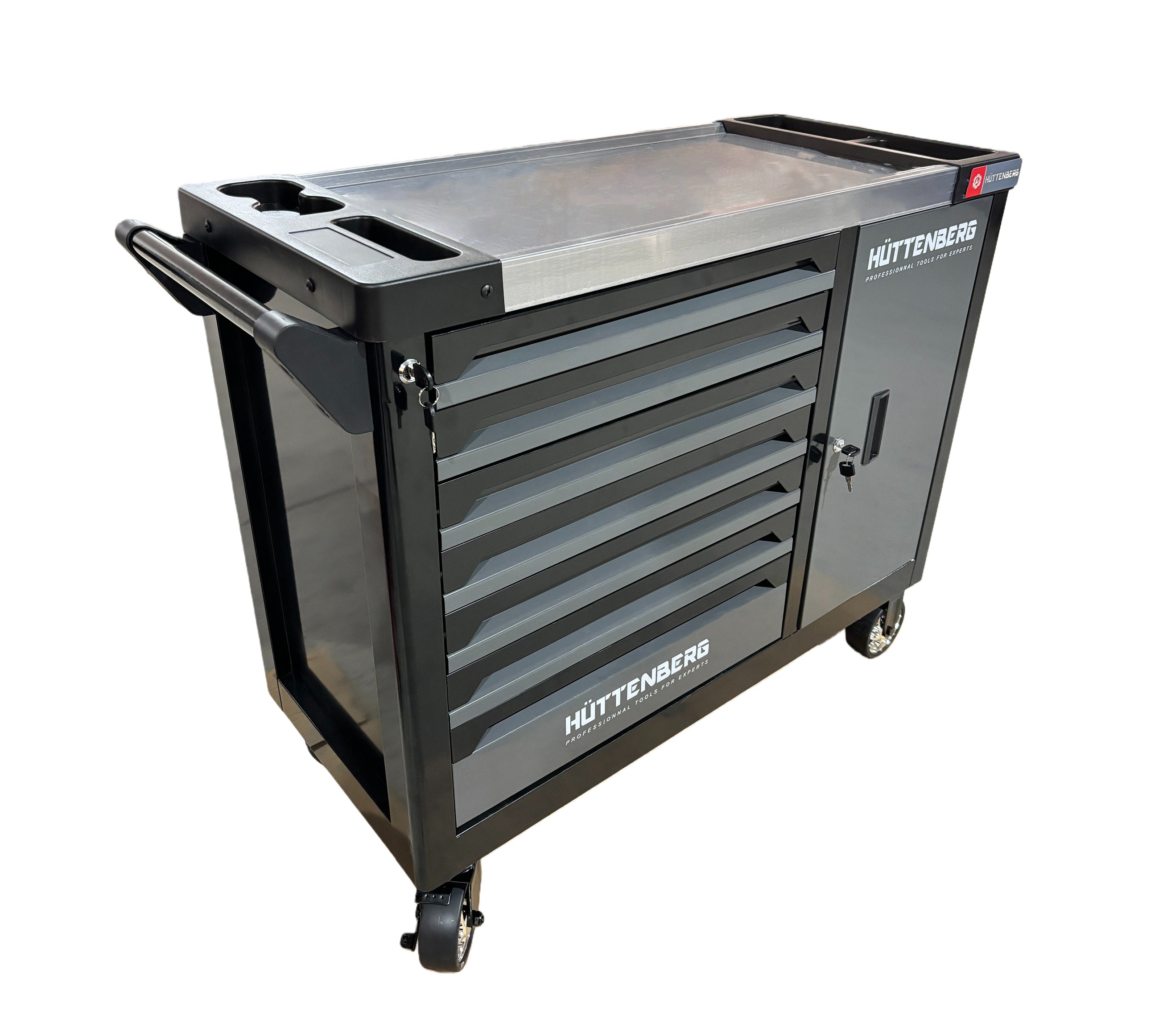 Huttenberg JUMBO – Servante d’atelier professionnelle XXL 7 tiroirs avec outillage complet – Acier 0,8 mm