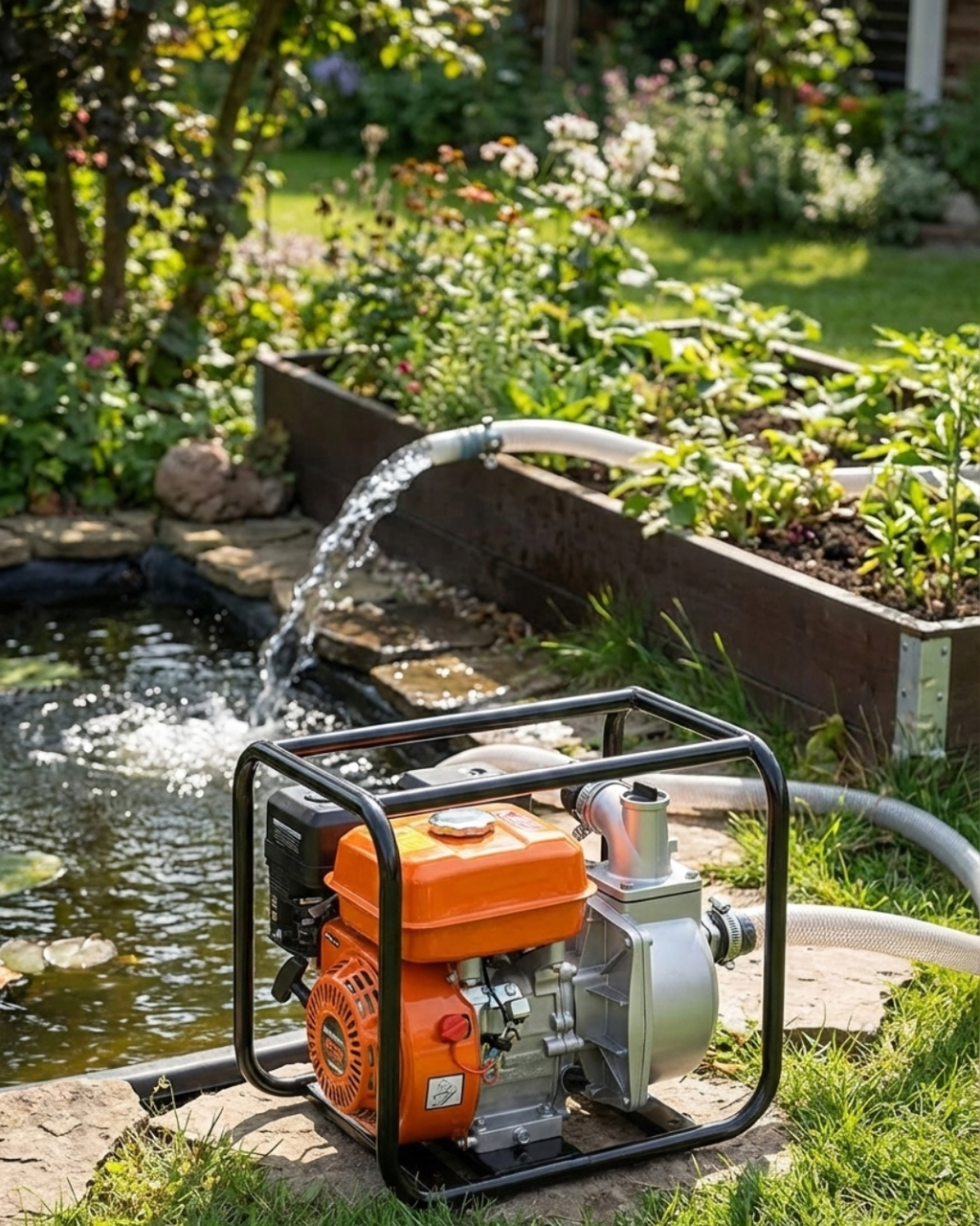 Huttenberg Pompe à Eau Thermique 6,5 HP – Pompe Auto-amorçante – Débit 30 m³/h – Raccord 50 mm – Usage Professionnel