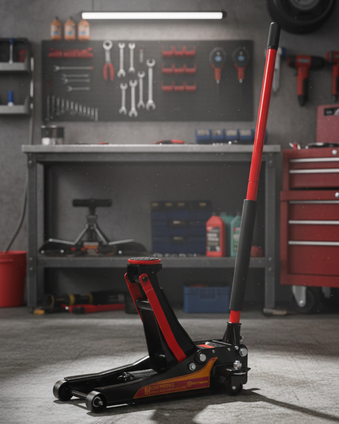 Hydraulic Garage Jack 3TON EXTRA LOWHuttenberg Cric Hydraulique Extra Bas 3 Tonnes – Lightning™ Hydraulics – Acier Haute Résistance – 75 à 505 mm – Atelier & Garage