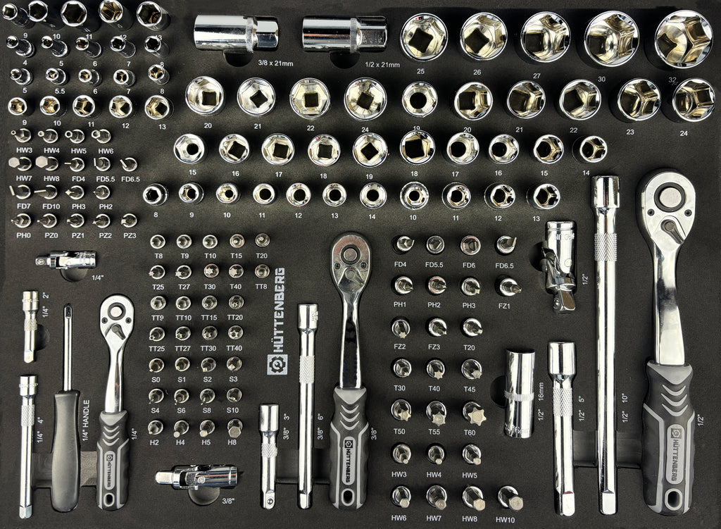 Huttenberg JUMBO – Servante d’atelier professionnelle XXL 7 tiroirs avec outillage complet – Acier 0,8 mm