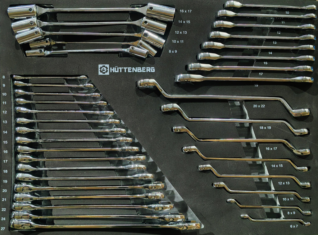 Huttenberg JUMBO – Servante d’atelier professionnelle XXL 7 tiroirs avec outillage complet – Acier 0,8 mm