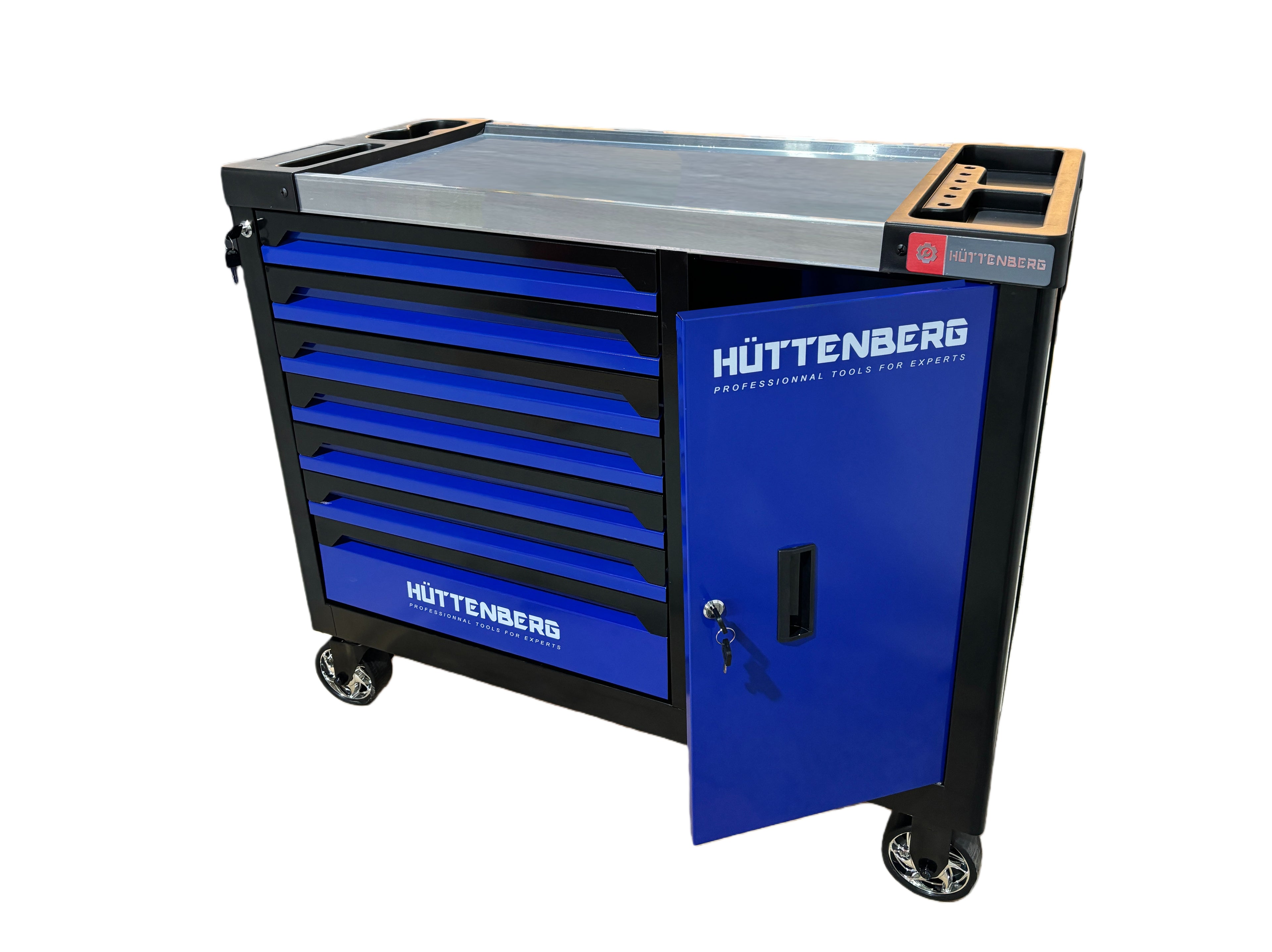 Huttenberg JUMBO – Servante d’atelier professionnelle XXL 7 tiroirs avec outillage complet – Acier 0,8 mm