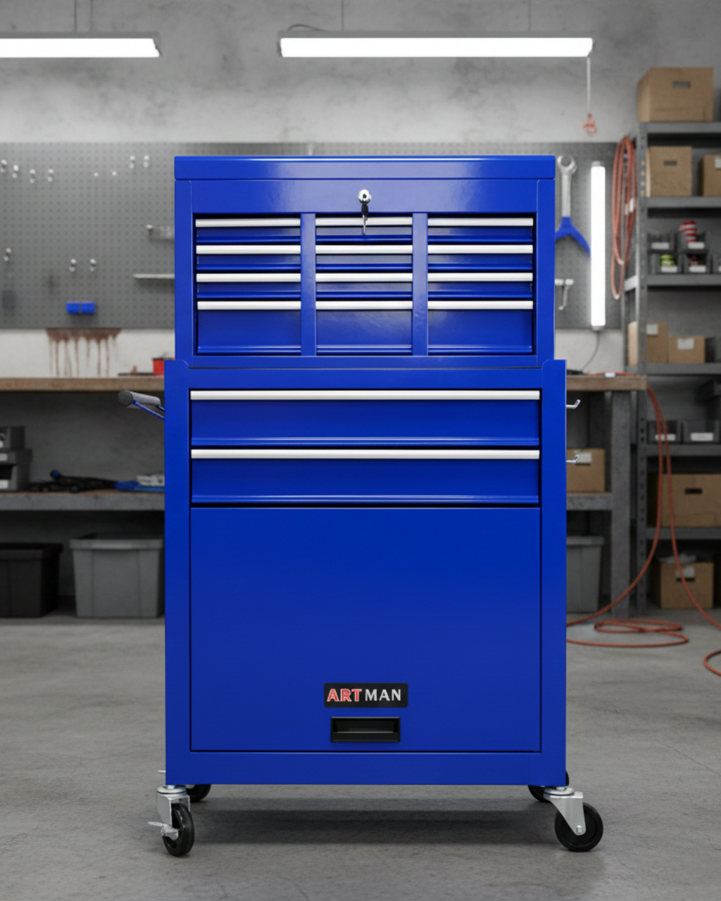 Servante d’Atelier Modulaire Professionnelle en Acier – Empilable – 26 kg – Bleue -Artman - CD-220