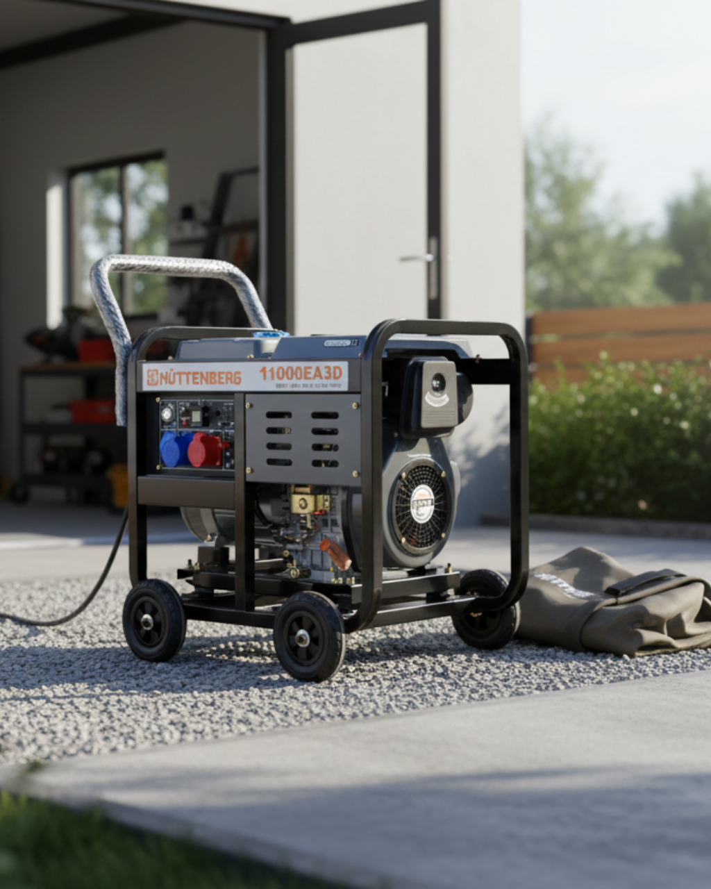 Groupe électrogène diesel ouvert 11000EA3D – 11 kVA – Triphasé 380V – AVR – Démarrage électrique – Usage professionnel