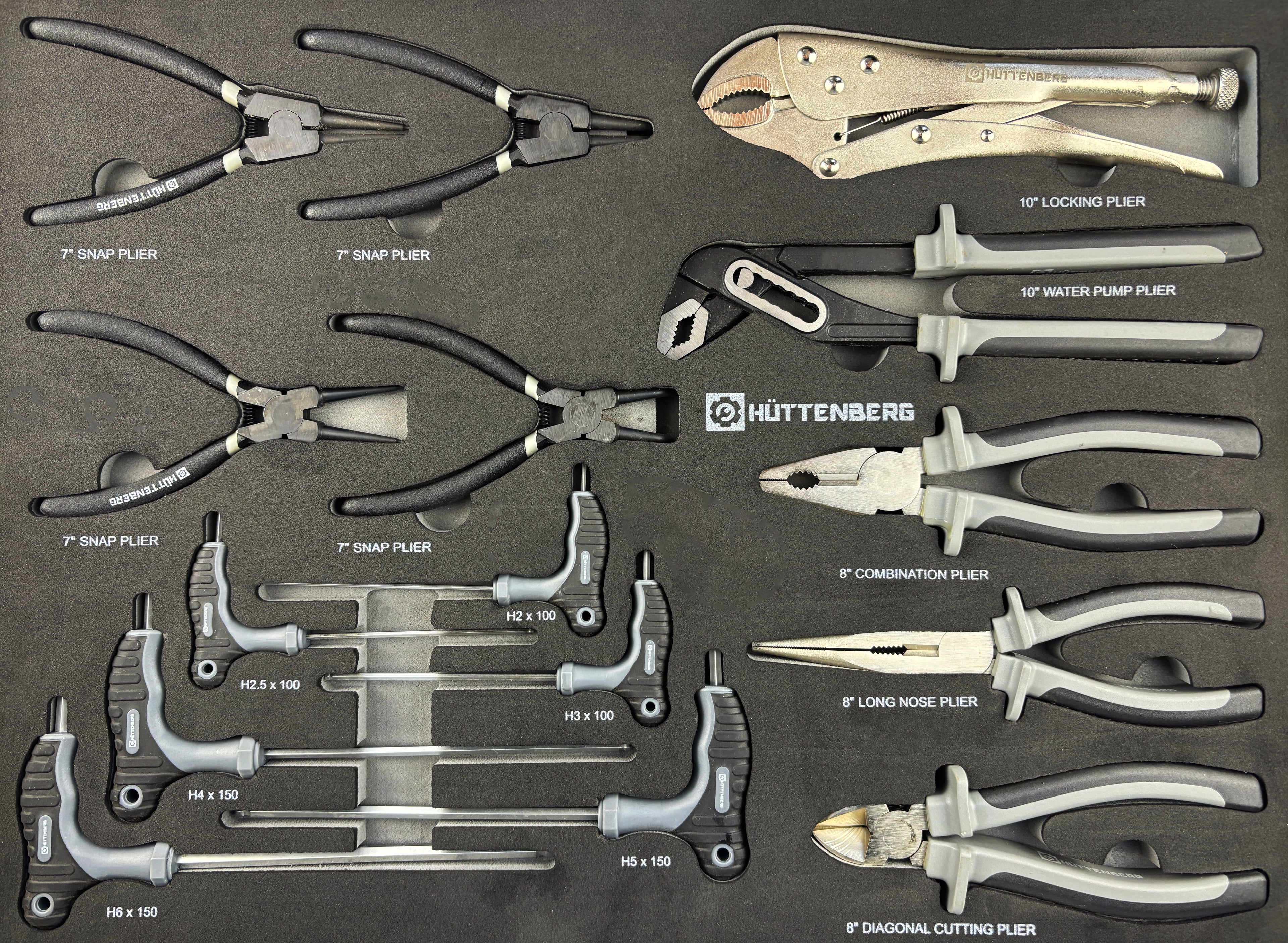 Huttenberg JUMBO – Servante d’atelier professionnelle XXL 7 tiroirs avec outillage complet – Acier 0,8 mm