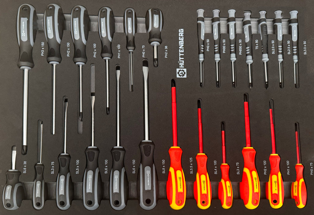 Huttenberg JUMBO – Servante d’atelier professionnelle XXL 7 tiroirs avec outillage complet – Acier 0,8 mm