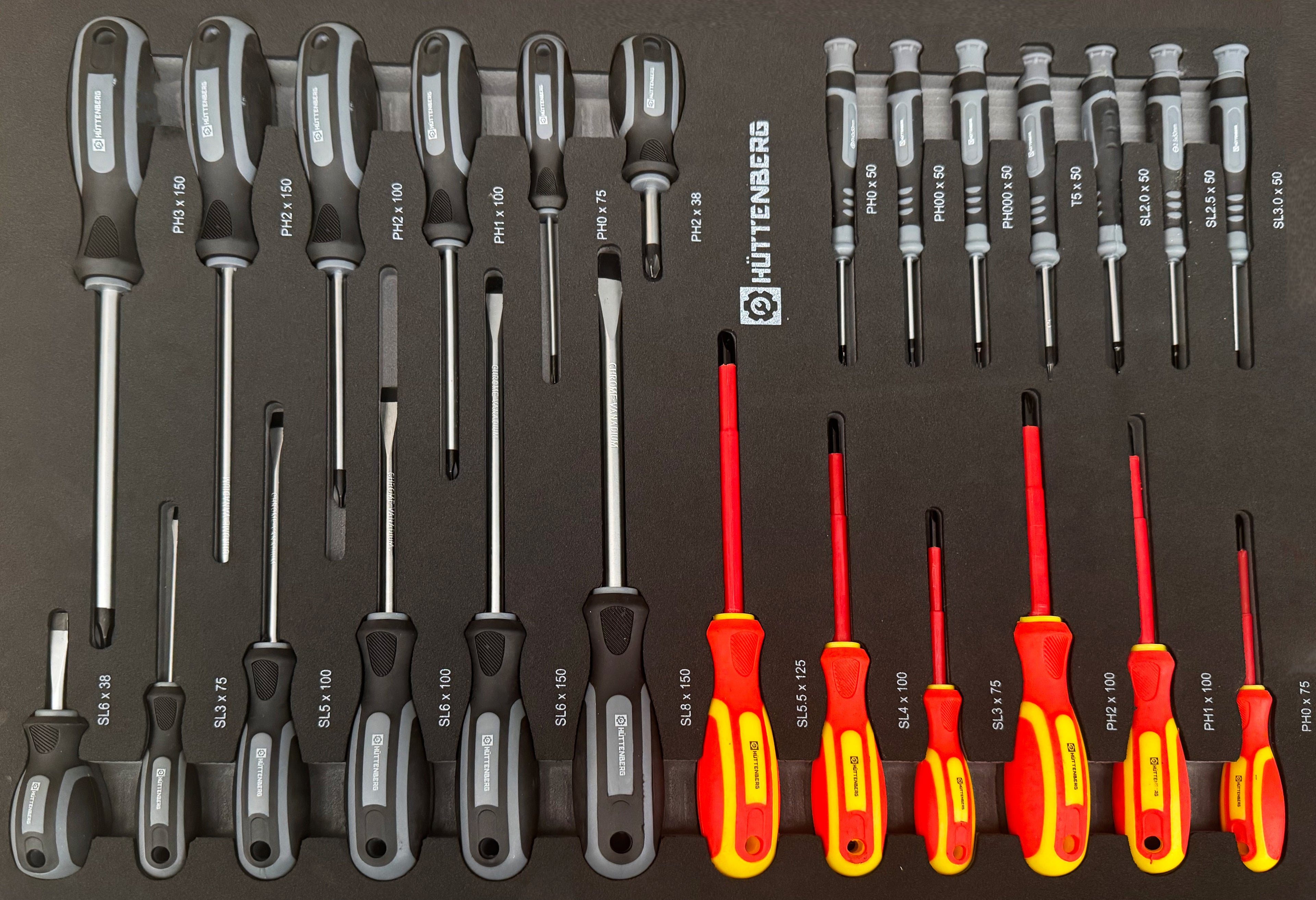 Huttenberg JUMBO – Servante d’atelier professionnelle XXL 7 tiroirs avec outillage complet – Acier 0,8 mm